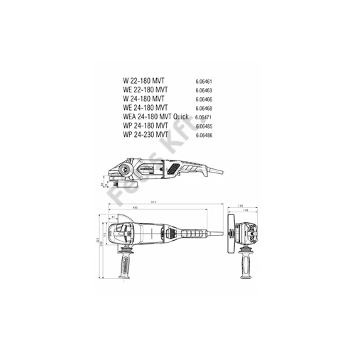 Metabo WE 24-180 MVT sarokcsiszoló 2400W 180mm