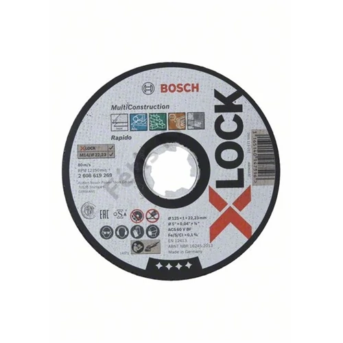 Bosch vágókorong 125x 1 multi material egyenes X-Lock