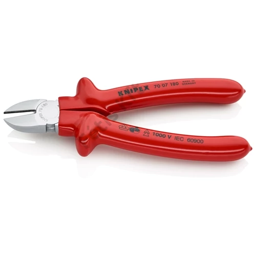 Knipex oldalcsípő fogó krómozott VDE 180 mm