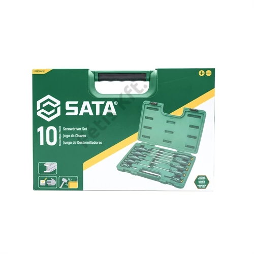 SATA csavarhúzó készlet 10 részes (lapos+PH)