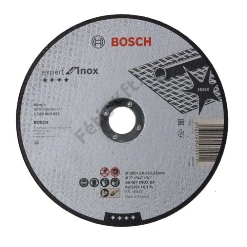 Bosch vágókorong 180x2.0mm inox egyenes