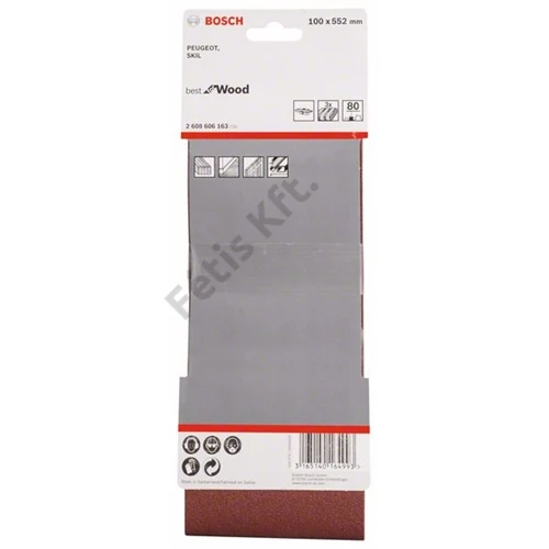 Bosch X440 végtelenített csiszolóvászon 100x552 mm, P80 3 db