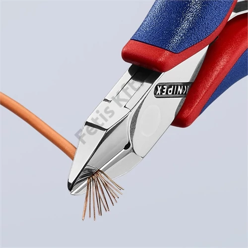 Knipex elektronikai oldalcsípő fogó hegyes fejű, többkomponensű nyél 115mm