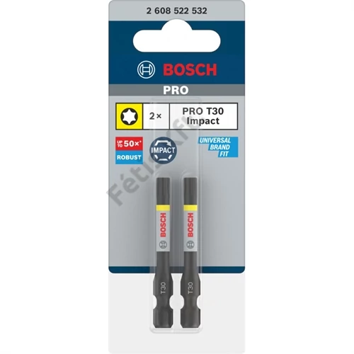 Bosch PRO torx ütvecsavarozó fej, T30, 55 mm (2 db/csomag)