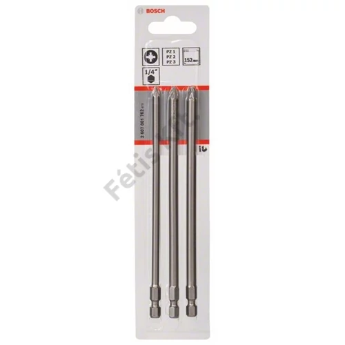 Bosch extra kemény bit készlet, PZ, 152 mm 3 részes