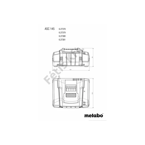 Metabo ASC 145 akkutöltő 12-36 V air cooled, EU