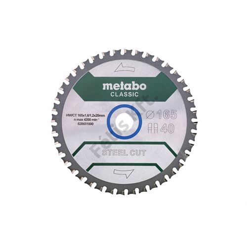 Metabo körfűrészlap steel cut - classic, 165x20 40FZFA/FZFA 4° /B