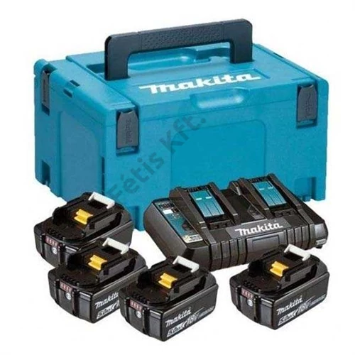 Makita 197626-8 18V LXT Li-ion 4x5.0Ah akku + DC18RD duplatöltő készlet + MAKPAC