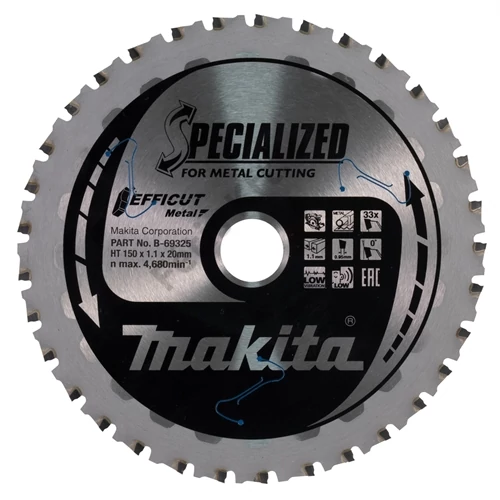 Makita EFFICUT körfűrészlap 150x20mm Z33 FÉM