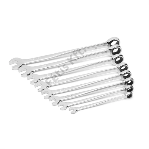 SATA racsnis extra hosszú csillag-villáskulcs készlet 8-19mm 8 részes (csavart nyéllel)