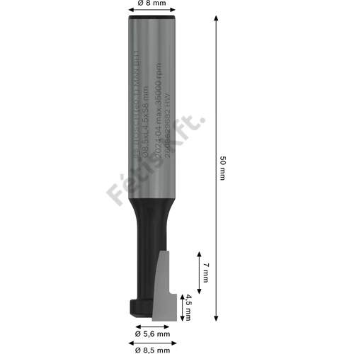 Bosch PRO kulcslyuk alakmaróbetét,  8,5 x  5,6, szár 8 mm