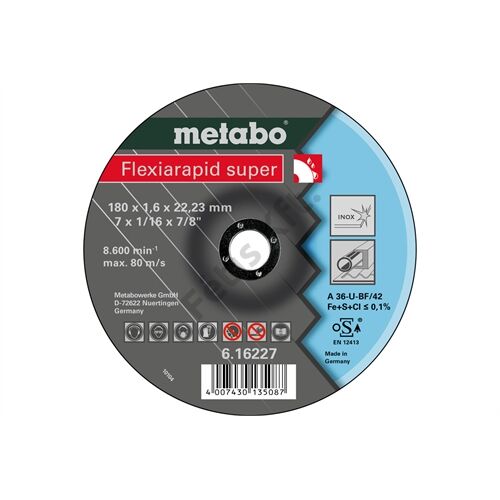 Metabo vágókorong Flexiarapid super 180x1.6x22.23 Inox, TF 42