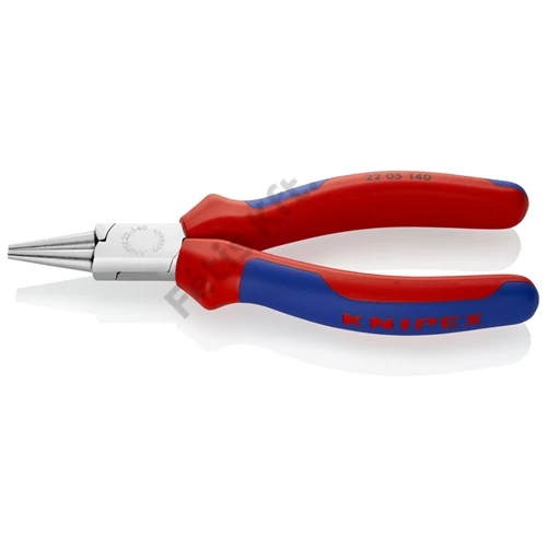 Knipex kerekcsőrű fogó többkomponensű nyél, krómozott 140 mm