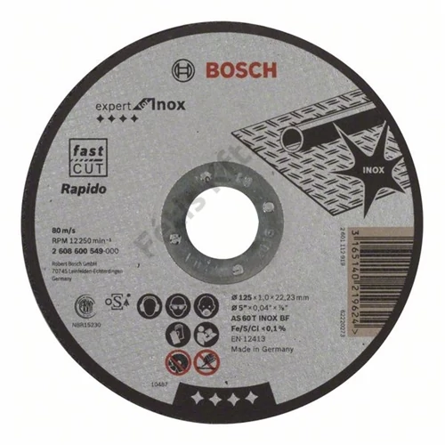 Bosch vágókorong 125x1.0mm INOX