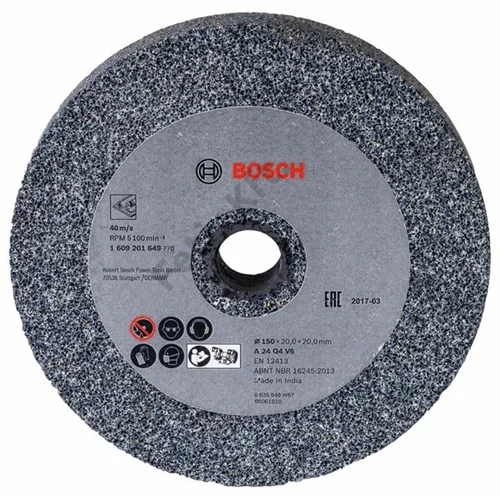Bosch köszörűkorong kettős köszörűgéphez 150x20 mm, 20 mm, P24