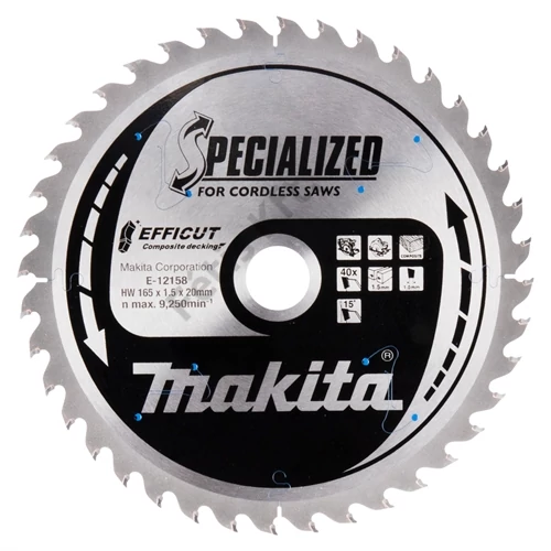 Makita EFFICUT merülő körfűrészlap 165x20mm Z40 KOMPOZIT