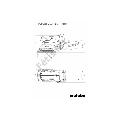 Metabo PowerMaxx SRA 12 BL Set akkus vibrációs csiszoló 80x133mm (akku és töltő nélkül), metaBOX 215