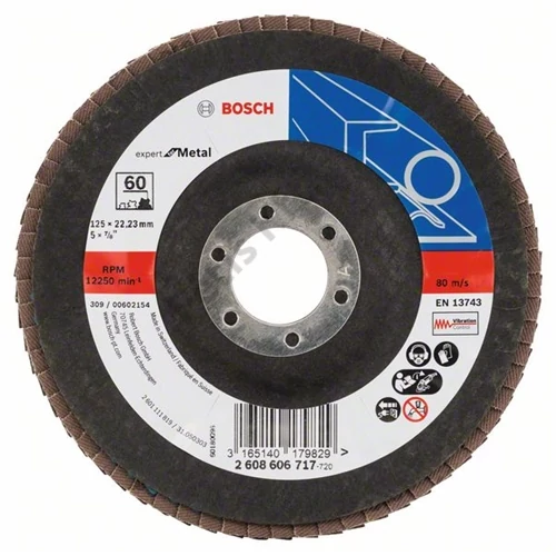 Bosch lamellás tárcsa 125x22.23 mm P60 fémhez Zirkon X551 kúpos üvegszál
