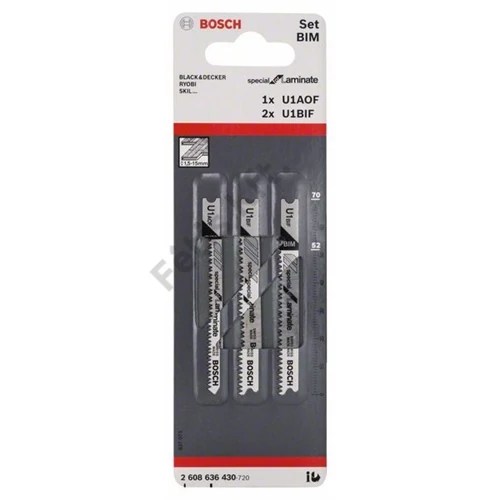 Bosch szúrófűrészlap készlet 3 részes laminált, U-szár