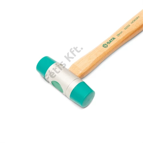 SATA kétfejes gumikalapács 28 mm hickoryfa nyéllel