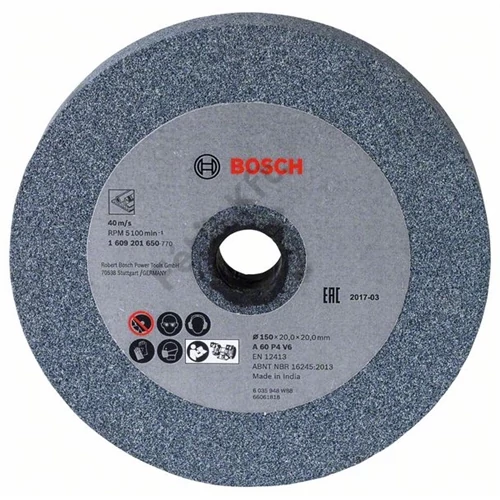Bosch köszörűkorong kettős köszörűgéphez 150x20 mm, 20 mm, P60