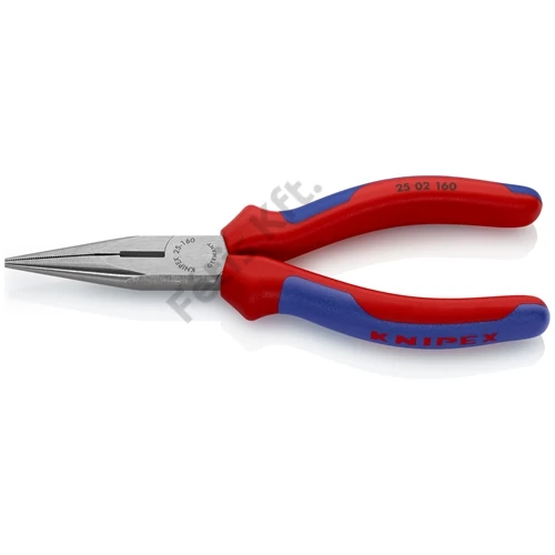 Knipex Félkerek csőrű fogó vágóéllel (Rádiófogó) feketére foszfátozott 160 mm