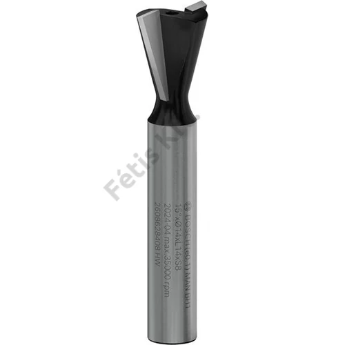 Bosch PRO Router Dovetail Bit, 15°, Shank 8 mm