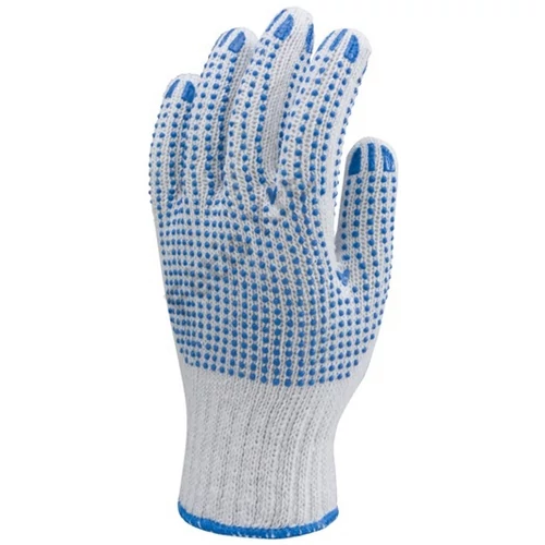 Kötött PES/PAMUT fehér kesztyű két oldalon piros pettyek 8