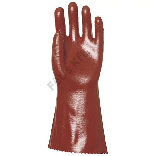 Mártott PVC kesztyű bordó sav/lúg/olajálló 36cm 8