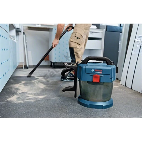 Bosch GAS 18V-10 L akkus porszívó görgőkkel (akku és töltő nélkül)