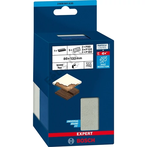 Bosch Expert M480 csiszolóháló készlet 80x133mm P80,120,180 dupla sűrűségű hasábbal