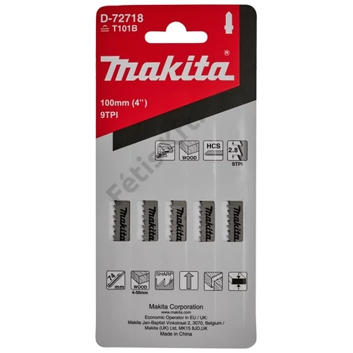 Makita HCS szúrófűrészlap FA, befejező, TPI:9, L:100mm 5db