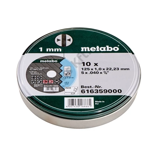 Metabo vágókorong 125x1.0x22.23 mm (10db-os fém dobozban)