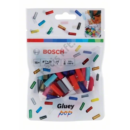 Bosch Gluey ragasztórúd 7x20mm 70 db, POP vegyes színes