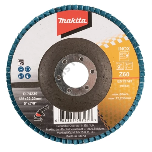 Makita lamellás csiszoló INOX 125mm K60 standard