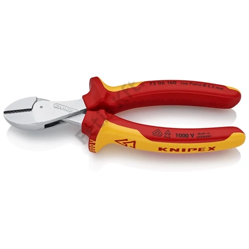 Knipex X-Cut Kompakt oldalcsípő fogó nagy áttételű krómozott VDE 160 mm (bliszter)