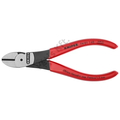 Knipex erőkímélő oldalcsípő fogó feketére foszfátozott 140mm