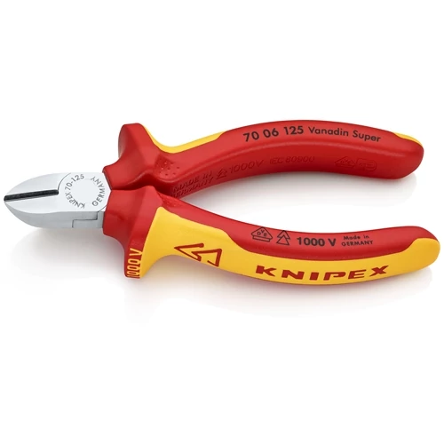 Knipex Oldalcsípőfogó krómozott VDE 125 mm