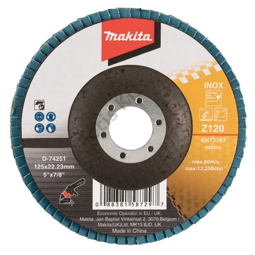 Makita lamellás csiszoló INOX 125mm K120 standard