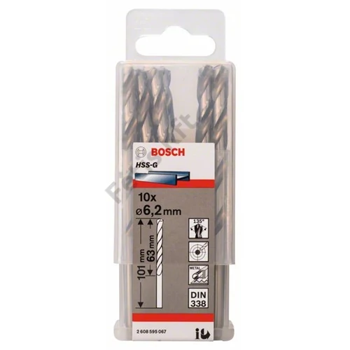 Bosch HSS-G csigafúró 6.2mm 10 db