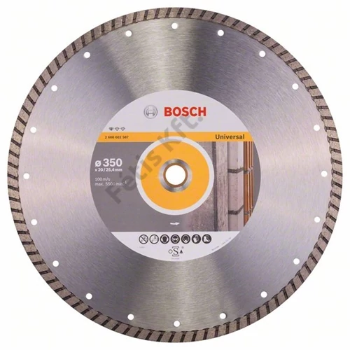 Bosch vágókorong, gyémánt 350x3.0x20/25.4 mm univerzális, Turbo