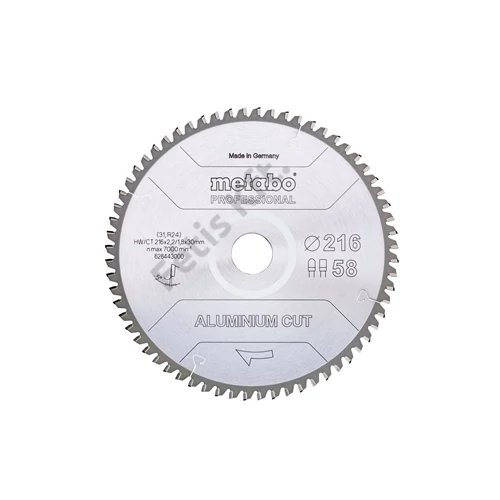 Metabo körfűrészlap aluminium cut - professional, 254x30 Z72 FZ/TZ 5°neg
