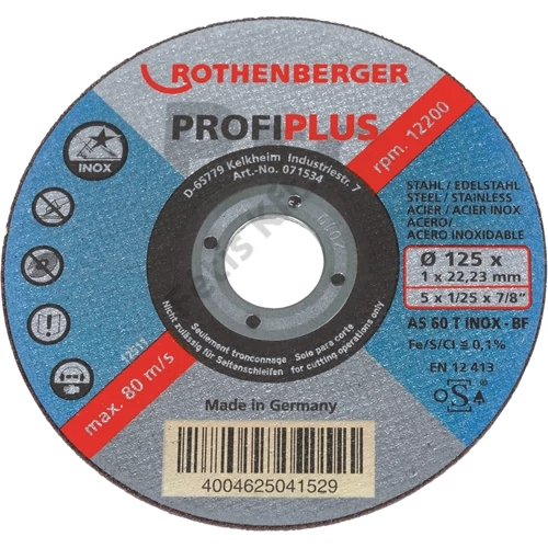 ROTHENBERGER INOX PROFI Plus, 125x1, doboz (tartalom: 10 db)