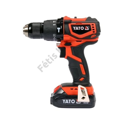 YATO Akkus ütvefúró-csavarozó 18 V Li-ion szénkefe nélküli motor (1 x 2.0 Ah akku és töltő) (YT-82796)
