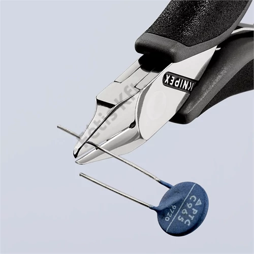 Knipex elektronikai oldalcsípő fogó ESD többkomponensű nyél 115 mm