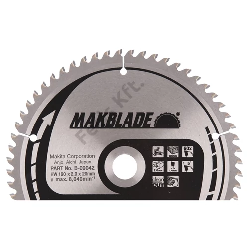 Makita Körfűrészlap Makblade 190/20mm Z60