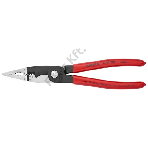 Knipex multifunkciós villanyszerelő fogó feketére foszfátozott, mártott nyél 200 mm