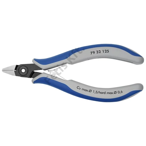 Knipex precíziós elektronikai oldalcsípő fogó többkomponensű nyél barnított 125 mm