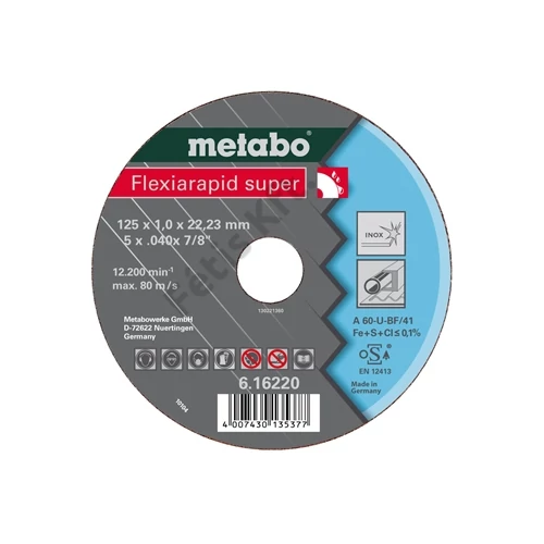 Metabo vágókorong Flexiarapid super 105x1.0x16.0 Inox, TF 41