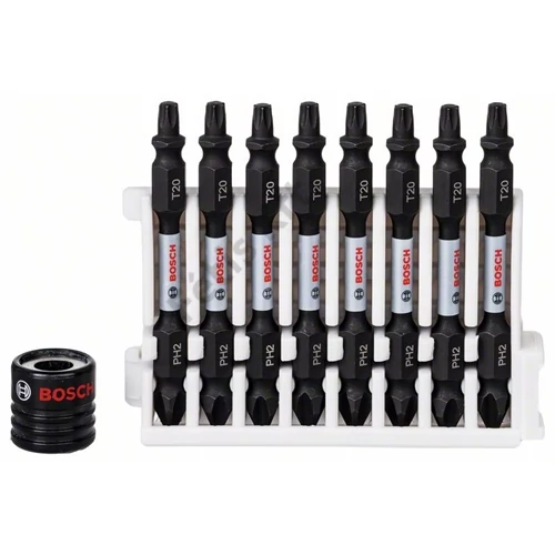 Bosch Impact Control kétvégű PH2-T20 bit, 8 db 65 mm + mágneses bittartó